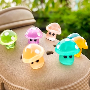 Luminous Big Mushroom Shoe Charms | Glow In The Dark Cottagecore Shoe Clips