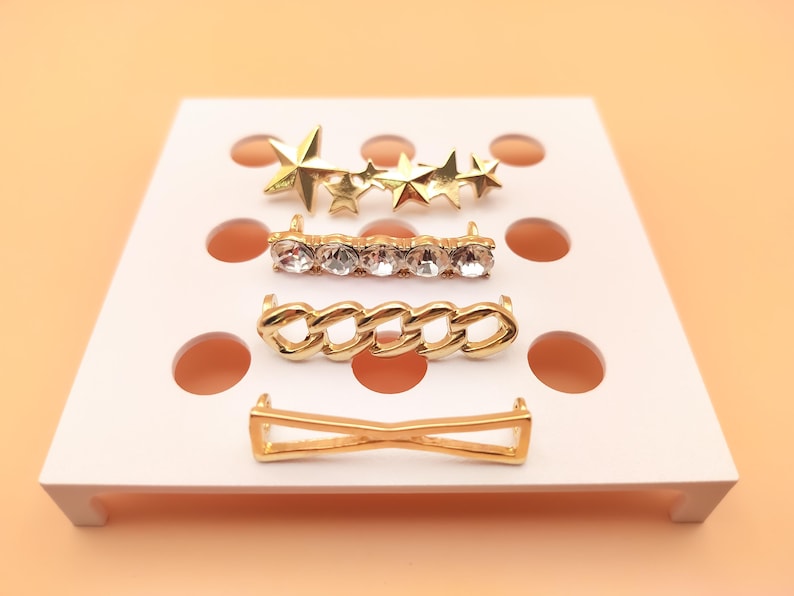 Clips para cordones de zapatos / Elegantes adornos para zapatillas o botas - Juego de 4 2