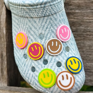 Cheerful Smiley Face Shoe Charms | Fun & Colorful PVC Shoe Clips