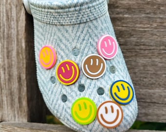 Cheerful Smiley Face Shoe Charms | Fun & Colorful PVC Shoe Clips