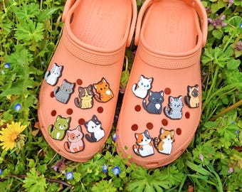 Adornos de gato para zapatos / Clips de PVC con forma de gatito para zapatos