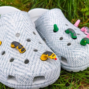 Set van 3 schoenbedels met slangenprint | 3D-schoenclips voor reptielen