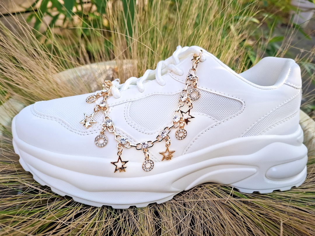 Shoe String Chain Gold Star Shoe Chains 2pcs/pair | Rhinestone Sneaker & Boot Shoelace ...