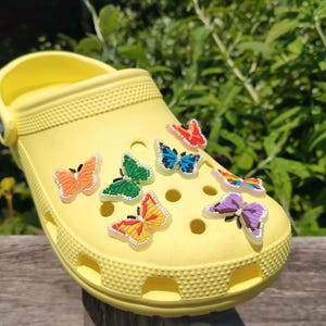 Colorful Butterfly Shoe Charms | PVC Forest Insect Shoe Clips