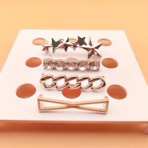Clips para cordones de zapatos / Elegantes adornos para zapatillas o botas - Juego de 4 7
