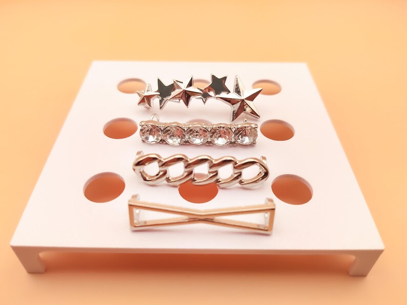 Clips para cordones de zapatos / Elegantes adornos para zapatillas o botas - Juego de 4 7