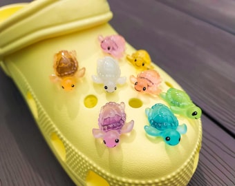 Luminous Turtle Shoe Charms | Glow In The Dark Shoe Clips | 3D Cute Animals