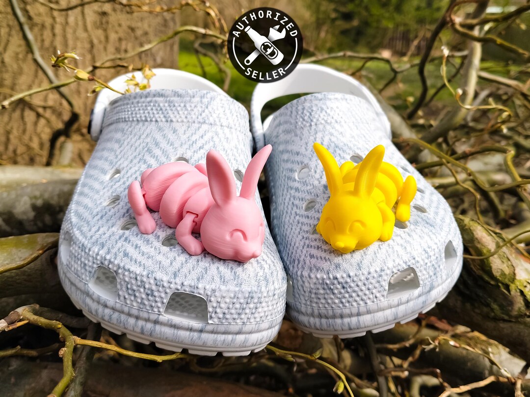 3d-printed Flexi Bunny Shoe Charm | Cute Rabbit Shoe Clip - Etsy