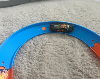 Curva peraltada de 90 grados | Compatible con circuitos Hot Wheels | Soporte para puente colgante | Escala 1:64 | Juguetes | Autos