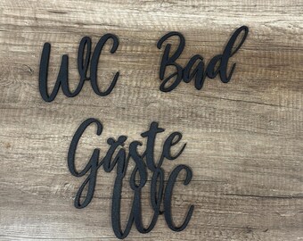 Letrero para puerta de WC | Aseo de invitados | Baño