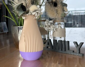 Jarrón decorativo con flores secas | Minimalista | Idea de decoración del hogar | Decoración moderna para el salón | Decoración impresa en 3D