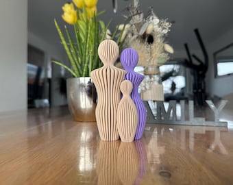 Figura familiar personalizada, estilo moderno | Escultura impresa en 3D en colores a elegir | Regalo para la familia | Día de la Madre | Decoración minimalista