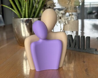 Figura de pareja moderna personalizada | Escultura de un abrazo en colores a elegir | Regalo para mamá | Aniversario | Boda | Decoración minimalista