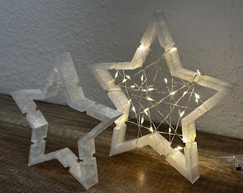 Estrella navideña LED | Decoración | 3 tamaños | Incluye guirnalda de luces