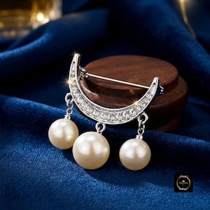 Pearl Safety Pin Brooch for Sweaters, Cardigans & Dresses | Elegant Lapel and Neckline Accessory