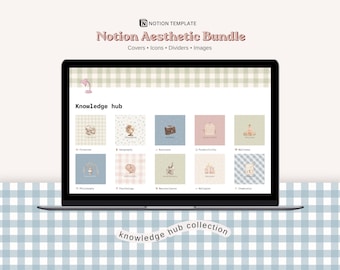 Notion Wissensknoten-Bundle | Light Academia Covers, Icons, Divider (Digitaler Download)