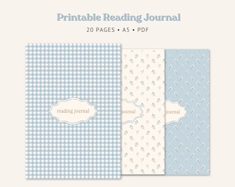 Cottagecore Reading Journal, Book Tracker, TBR Planner, Review Log (A5 PDF)