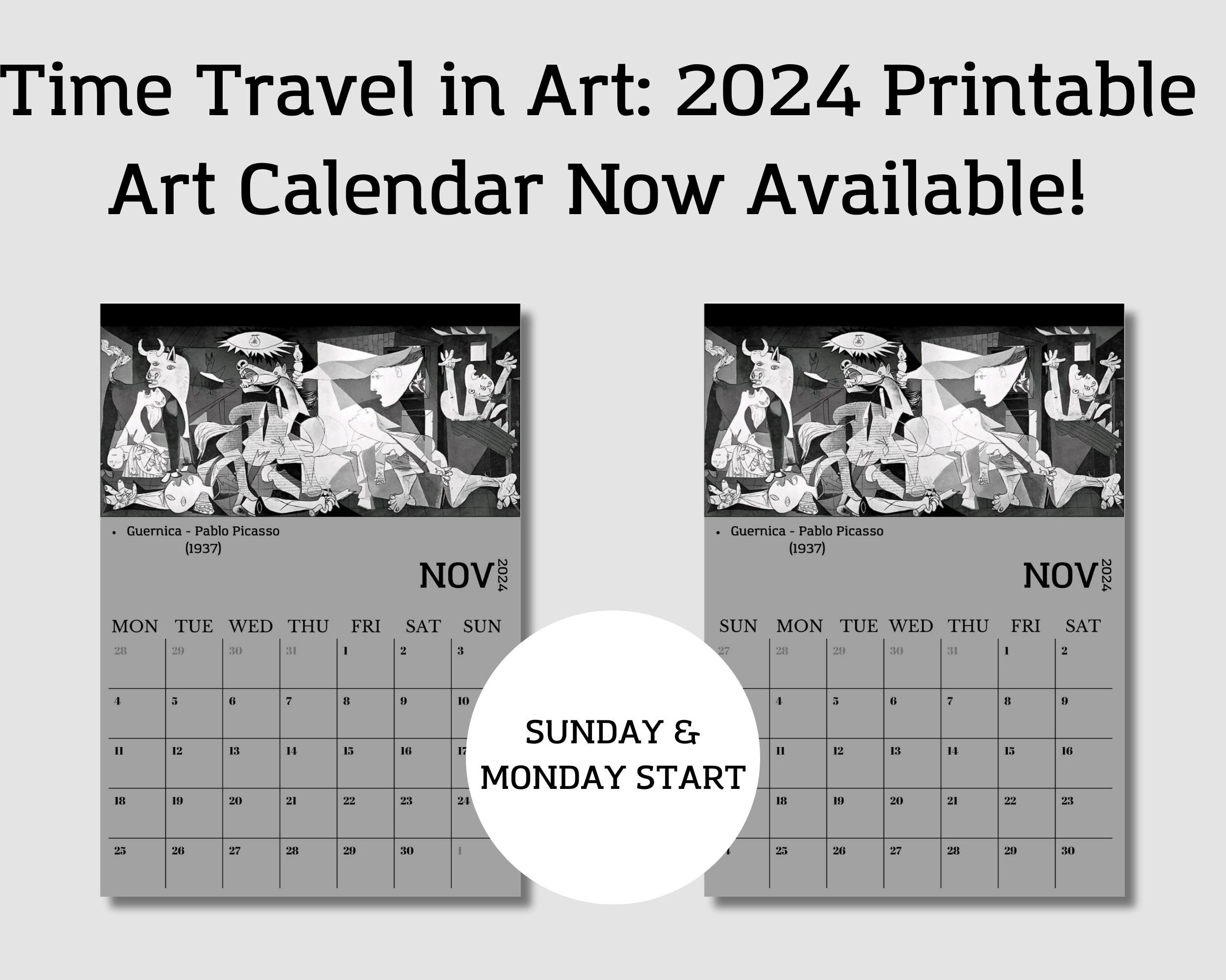 2025 Art Calendar 2025 Monthly Calendar 2025 Printable Etsy