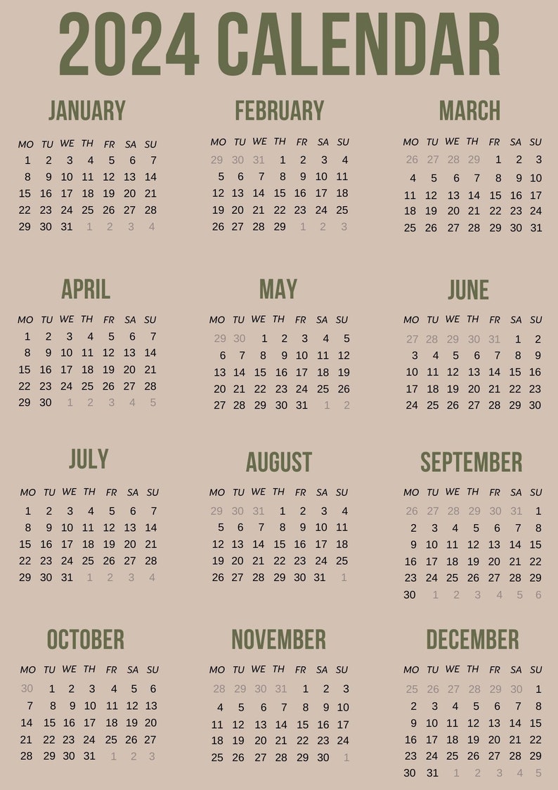 2025 Art Calendar 2025 Monthly Calendar 2025 Printable Etsy