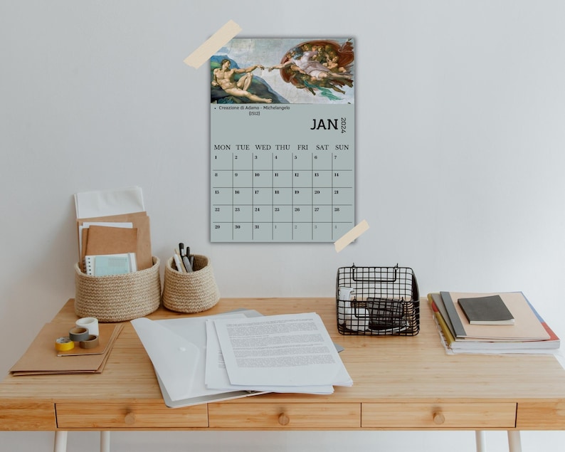 2025 Art Calendar 2025 Monthly Calendar 2025 Printable Etsy