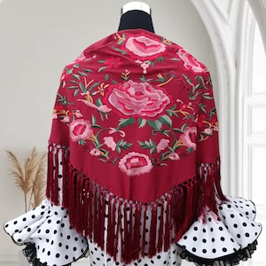フラメンコ　真紅の薔薇のマントン Flamenco manton - Etsy 日本
