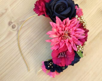 Flamenco-Stirnband aus Spanien. Blumenstirnband. Flamingoblumen. Blumenstirnband Spanisch. Flamenco-Tanz-Stirnband. Flamenco-Blumen
