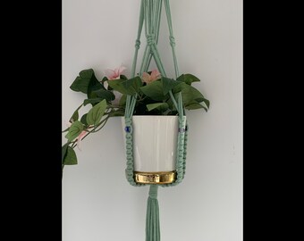 Macrame Ceiling Plant Hanger with Tassel, Handmade, Rope Crochet, Boho Decor, with Hook, Different Colors Available