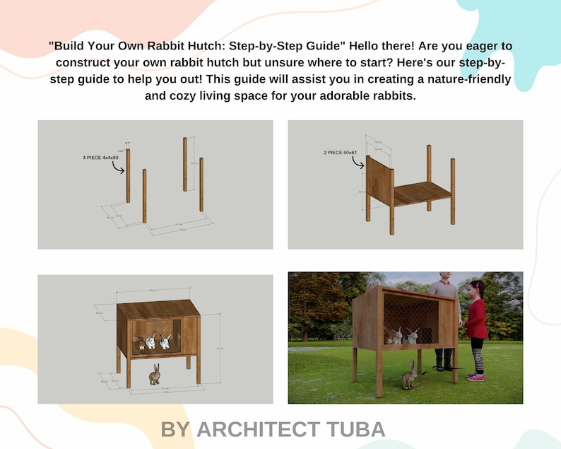 Rabbit House Plans Rabbit Wooden House Rabbit Hutch DIY House Plans