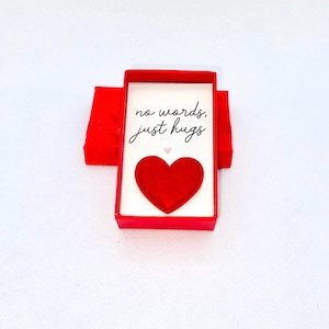 Red Pocket Hug Heart-Red Felt Love Heart-I Miss You Heart-Love Affirmation-Worry Heart-Thinking of You-Sympathy Heart-In Memory Of-BFF Heart