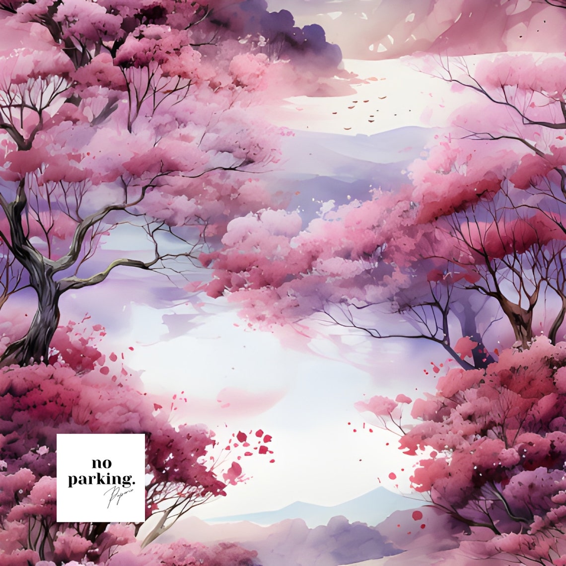 Dreamy Japanese Cherry Blossom Printable Paper/ Printable Scrapbook Paper/ Modern Paper ...