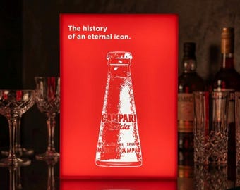 Lámpara de bar italiana vintage - "la historia de un icono eterno" - letrero luminoso - mobiliario moderno para bar, hogar, oficina, cafetería, pub