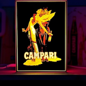 insegna luminosa vintage Devil Campari - arredamento - bar - Italia - decor - home style - desk lamp - wall lamp - wall decor - poster