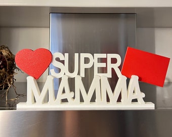 scritta SUPER MAMMA STL per stampanti 3d - regalo mamma - stl alta qualità - arredamento - natale - gift -festa della mamma - speciale