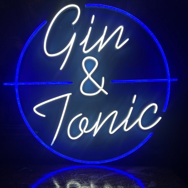 STL gin & tonic neon wall lamp - STL per stampanti 3d - file per stampanti 3d - STL alta qualità - arredamento neon - gin tonic neon