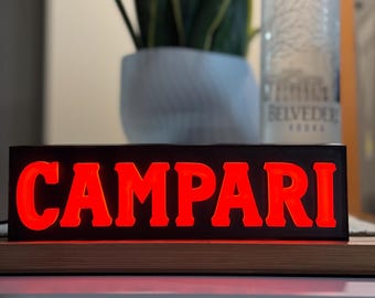 Lámpara LED USB Campari Soda - Letrero luminoso publicitario Italia decoración de pared bebidas bar pub muebles Aperol Martini LED