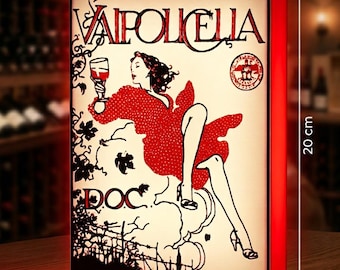 Letrero luminoso de vino Valpolicella - Lámpara LED - Regalo para amantes del vino - Vino italiano - Decoración - Bar - Decoración del hogar - Bodega - Bodega