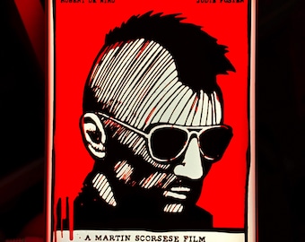Letrero luminoso de película TAXI DRIVER - Póster LED retro vintage para amantes del cine y coleccionistas - Decoración del hogar - Idea de regalo - scorsese