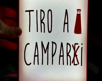 Letrero luminoso CAMPARI SHOOTING - mobiliario - bar - decoraciones - alcohol - regalo - Italia - divertido - pub - póster led - aplique -