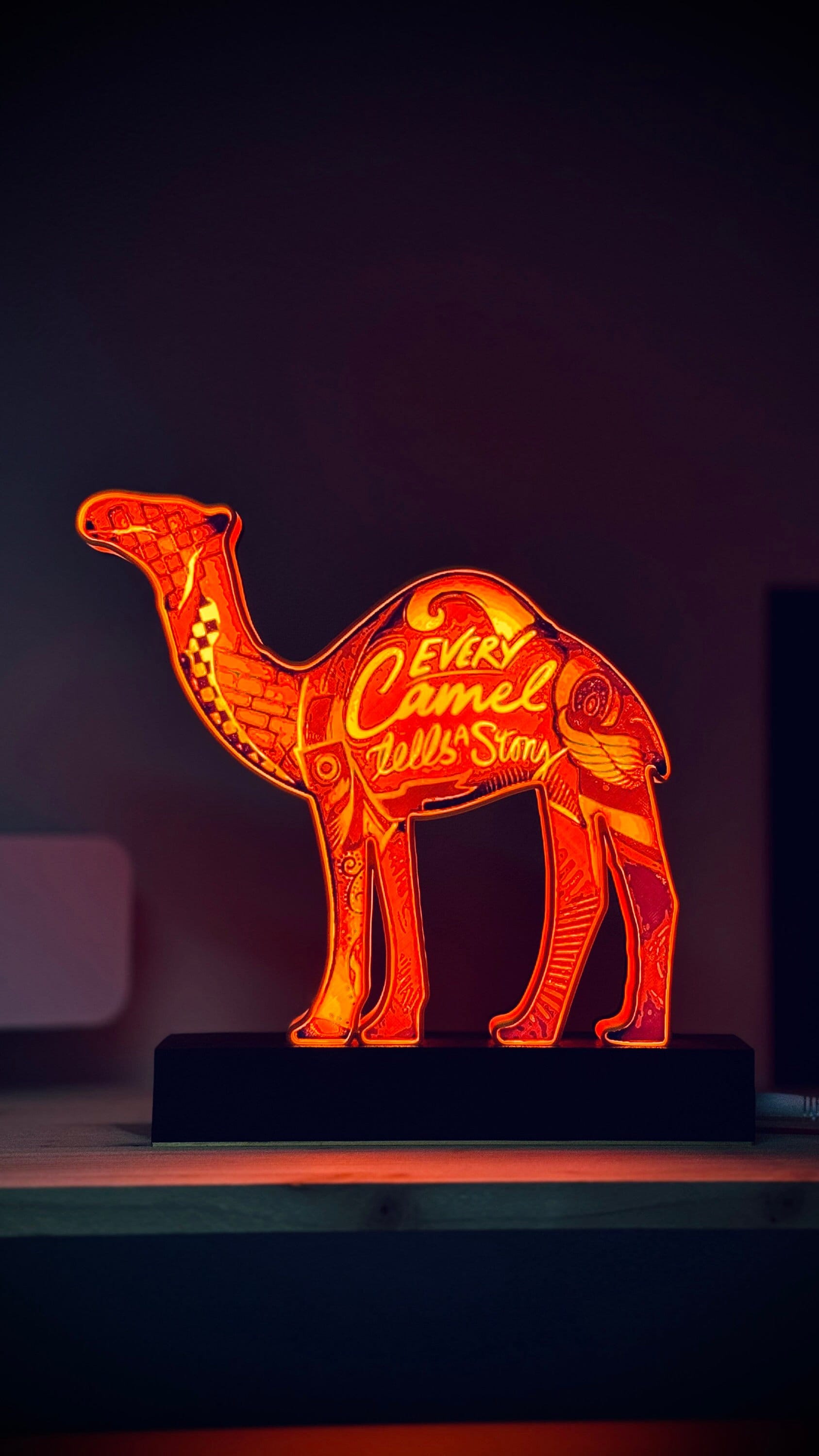 Vintage Camel Light Lamp Replicated in 3D With LED Neon - Design - Retro -  Advertising - Desk Lamp - Bar Decor - Lighting