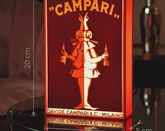 Lámpara de bar italiana vintage Campari - Decoración de muebles de bar italianos Lámpara de escritorio Lámpara de pared Decoración de pared Póster de decoración del hogar Spritz Aperol Martini