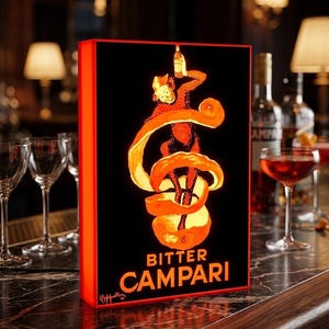 Znak świetlny Campari Soda Vintage Pub Sign Poster Bar Decor Dekoracje ścienne Wystrój domu Lampa stołowa Martini Aperol