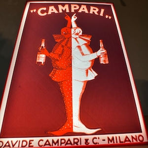 insegna luminosa vintage Campari arredamento bar Italia decor home style immagine 3
