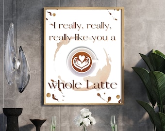 Coffee Latte Art Print: Kitchen Cafe Decor (Digital Download)