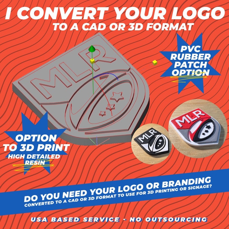 Convert Your Logo to 3D CAD Format With an Option to 3D Print or Make a