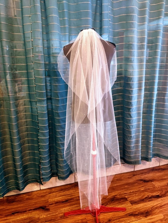 Ivory Waltz-length Veil With Light Beading - Etsy display picture 3