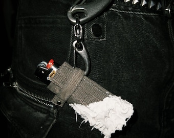 Handmade Canvas Lighter Holder – Punk Waist Clip Case