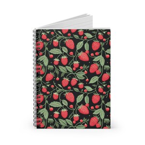 Raspberry Pattern Spiral Notebook | Ruled Line