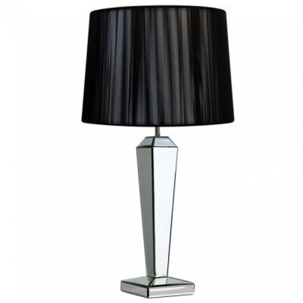 Lampes de table avec base miroir, lampe de table de style glamour, lampe blanche ou noire avec effet miroir, lampe haute, variantes de base