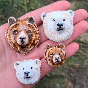 Cabochon ours, ours brun, ours polaire, totem, cabochon animal, broderie de perles, cabochon pour le travail du métal, pâte polymère, matériau pour bijoux