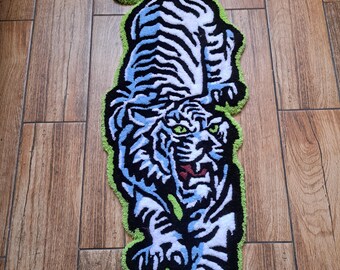 Handmade Tufted Tiger Rug | Cute Animal Design | Wall or Floor Decor | Kids Room & Nursery Rug